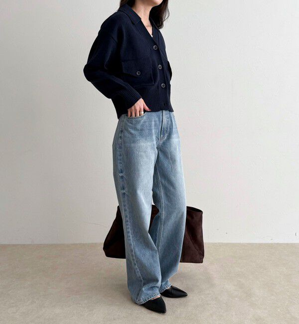 fredy emue「コットン衿付きVネックカーディガン」|カーディガン|