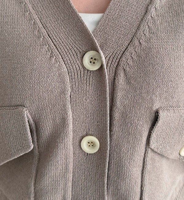 fredy emue「コットン衿付きVネックカーディガン」|カーディガン|