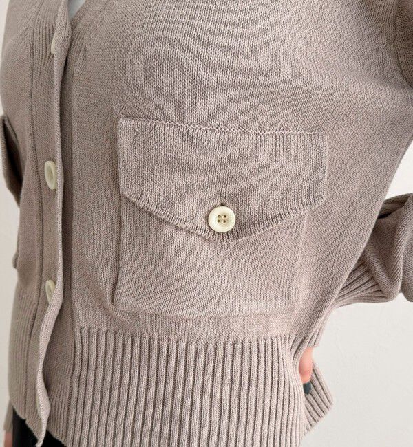 fredy emue「コットン衿付きVネックカーディガン」|カーディガン|