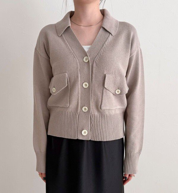 fredy emue「コットン衿付きVネックカーディガン」|カーディガン|