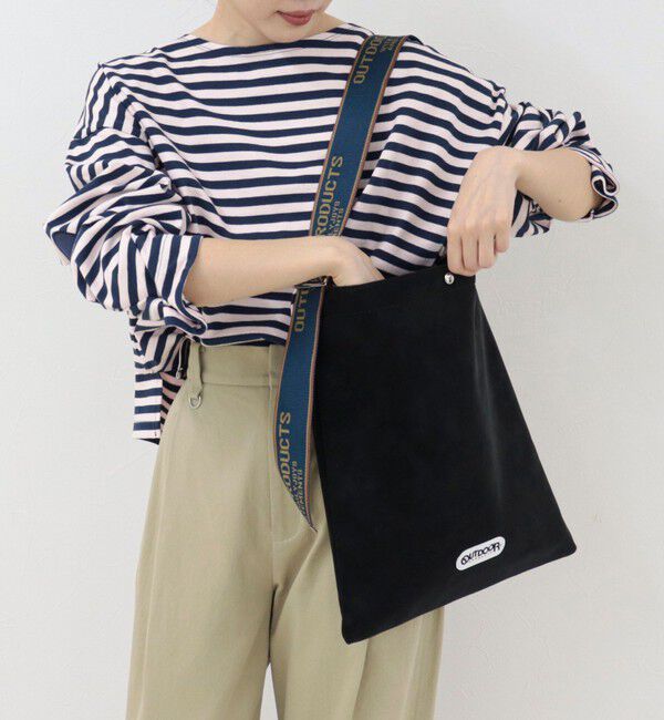 fredy emue「【OUTDOOR PRODUCTS 】ジャガードロゴテープワンショルトートバッグ」|トートバッグ|ブラック