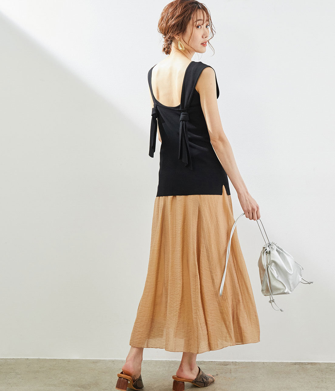 Rope&rsquo;Picnic「後ろ結びゼロスリーブプルオーバー」|ニット・セーター|