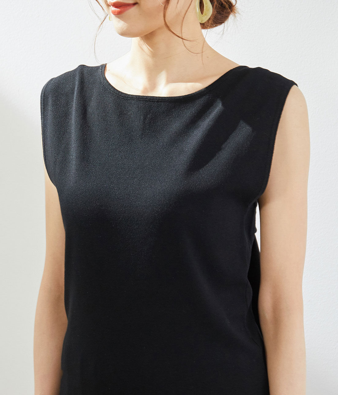 Rope&rsquo;Picnic「後ろ結びゼロスリーブプルオーバー」|ニット・セーター|