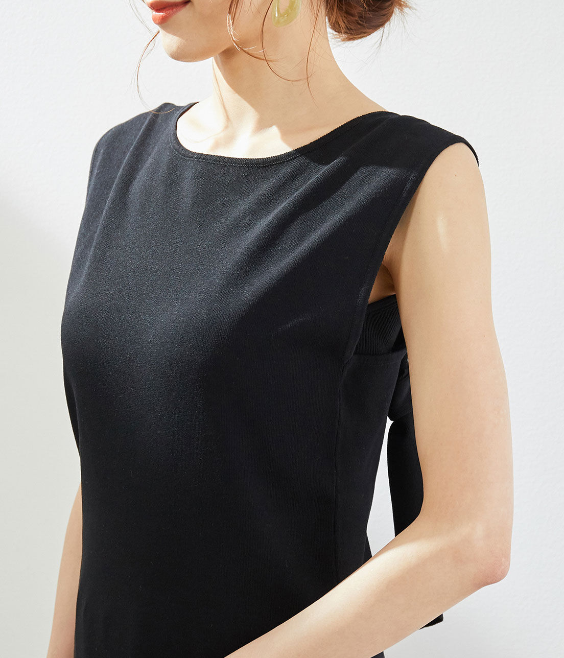 Rope&rsquo;Picnic「後ろ結びゼロスリーブプルオーバー」|ニット・セーター|