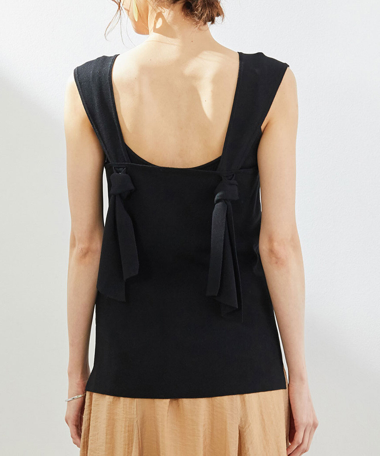 Rope&rsquo;Picnic「後ろ結びゼロスリーブプルオーバー」|ニット・セーター|