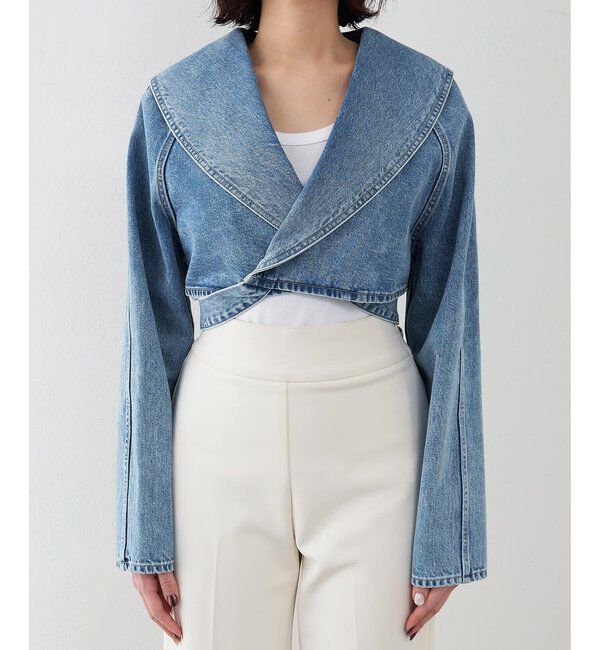  「バックリボンデニムジャケット」|デニムジャケット|