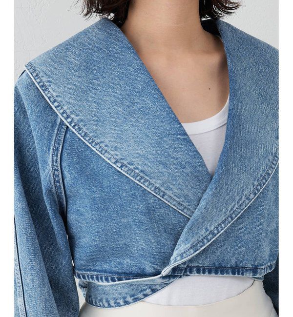  「バックリボンデニムジャケット」|デニムジャケット|