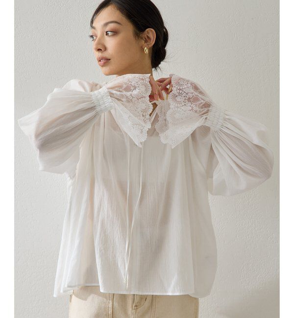  「コットンレースブラウス」|シャツ・ブラウス|