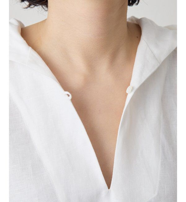  「リネンフードプルオーバー」|シャツ・ブラウス|