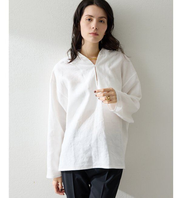  「リネンフードプルオーバー」|シャツ・ブラウス|