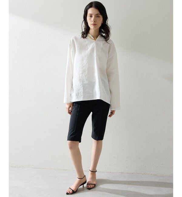  「リネンフードプルオーバー」|シャツ・ブラウス|