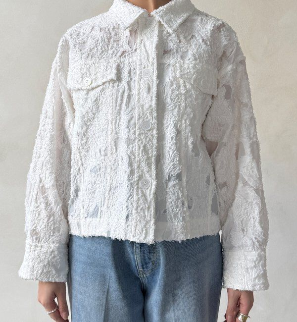  「【WEB限定】カットジャガードジャケット」|ブルゾン・スタジャン|