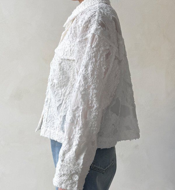  「【WEB限定】カットジャガードジャケット」|ブルゾン・スタジャン|