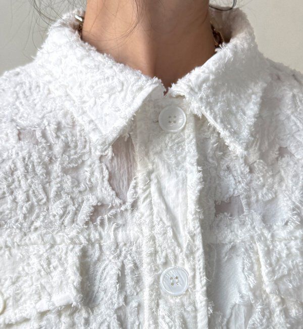  「【WEB限定】カットジャガードジャケット」|ブルゾン・スタジャン|