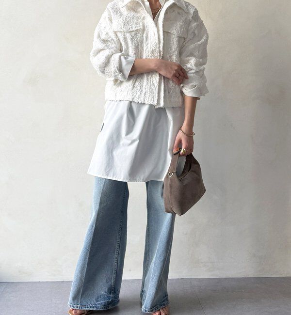  「【WEB限定】カットジャガードジャケット」|ブルゾン・スタジャン|