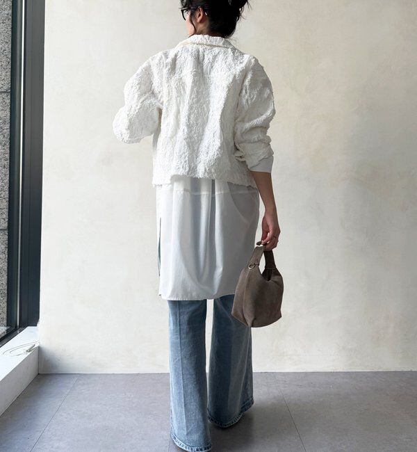  「【WEB限定】カットジャガードジャケット」|ブルゾン・スタジャン|