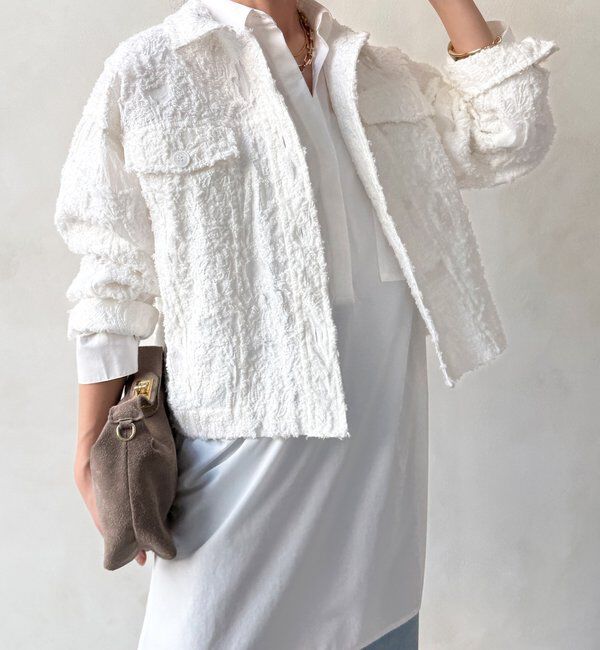  「【WEB限定】カットジャガードジャケット」|ブルゾン・スタジャン|