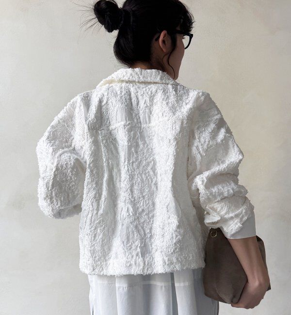  「【WEB限定】カットジャガードジャケット」|ブルゾン・スタジャン|