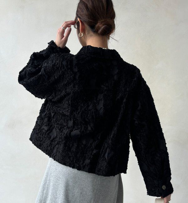  「【WEB限定】カットジャガードジャケット」|ブルゾン・スタジャン|