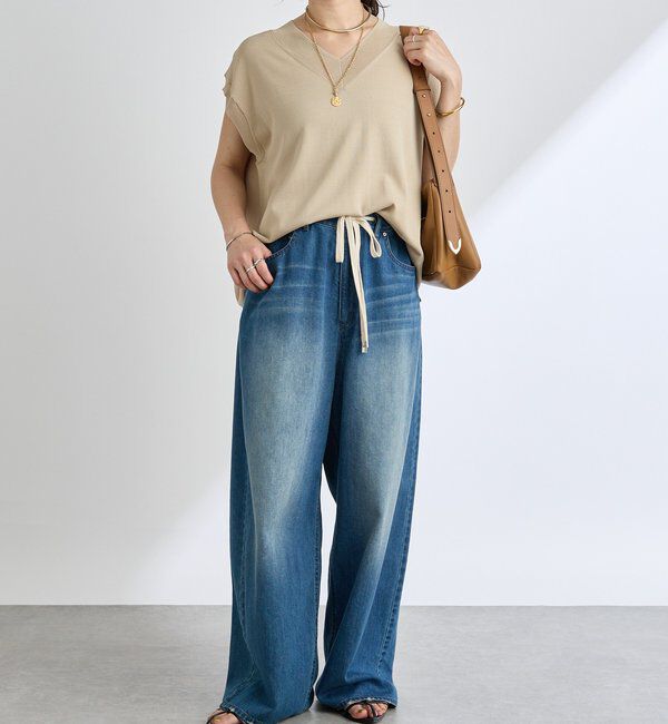  「【ひんやりタッチ・セットアップ対応可】レーヨン混バックテールニット」|ニット・セーター|