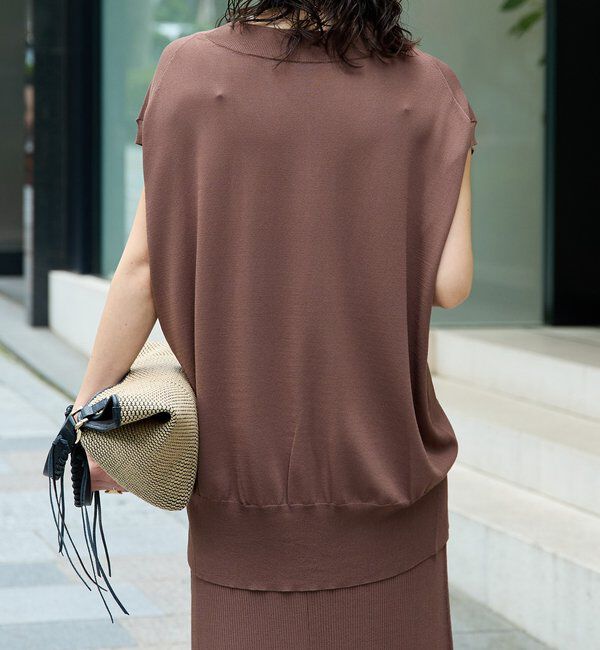  「【ひんやりタッチ・セットアップ対応可】レーヨン混バックテールニット」|ニット・セーター|