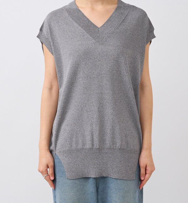  「【ひんやりタッチ・セットアップ対応可】レーヨン混バックテールニット」|ニット・セーター|