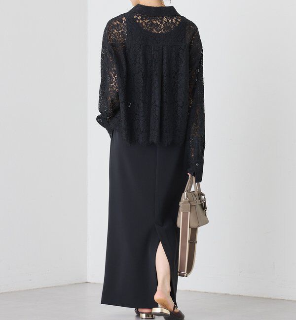  「【女性らしい抜け感】レースクロップドシャツ」|シャツ・ブラウス|