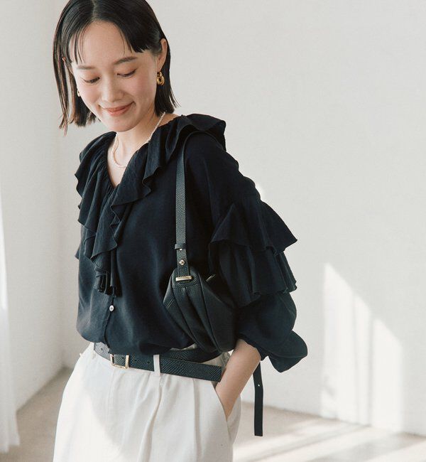  「【着映え】フリルディテールブラウス」|シャツ・ブラウス|