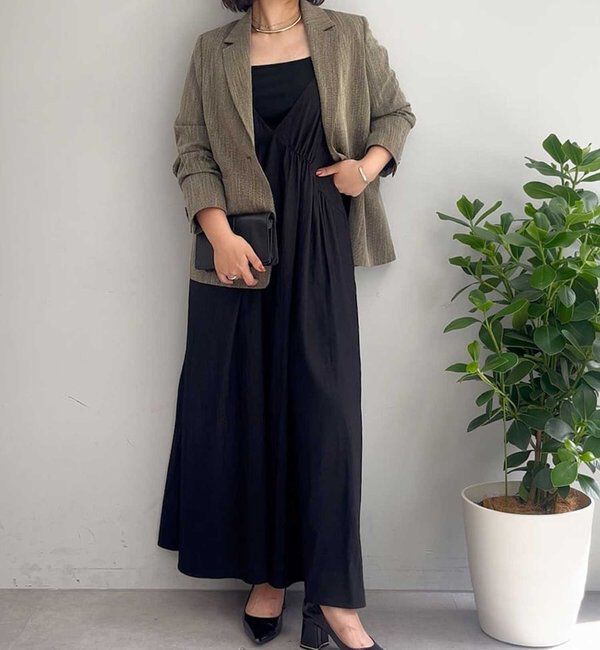  「【万能ワンピース】【オールシーズン活躍】ディープVキャミワンピース」|ワンピース|