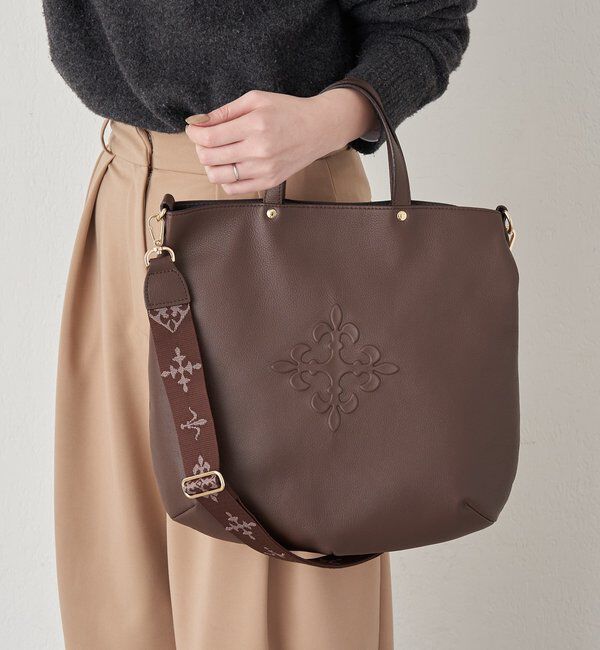  「スリム2WAYトートバッグ <エンボスモノグラム>」|トートバッグ|