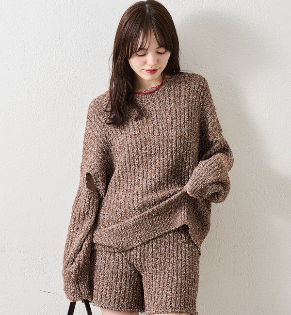  「スラブヤーンニットパンツ」|チノ|