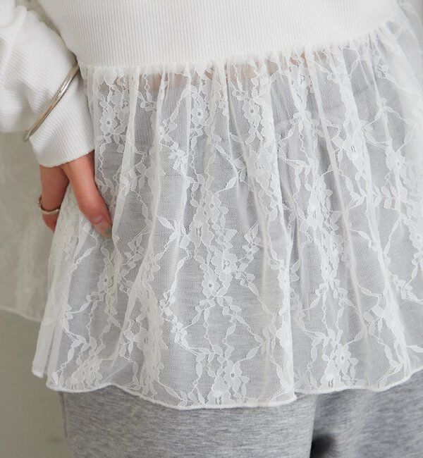  「レースペプラムリブロンT」|Tシャツ・カットソー|