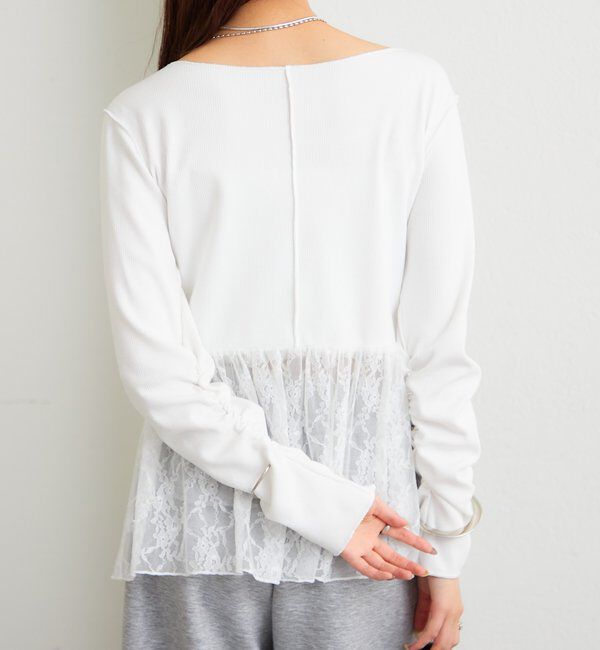  「レースペプラムリブロンT」|Tシャツ・カットソー|