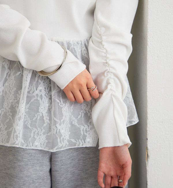  「レースペプラムリブロンT」|Tシャツ・カットソー|