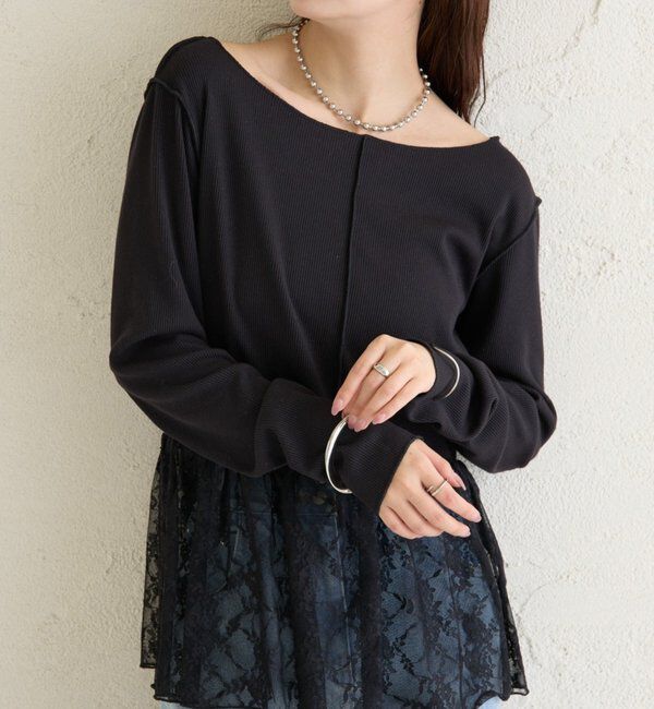  「レースペプラムリブロンT」|Tシャツ・カットソー|