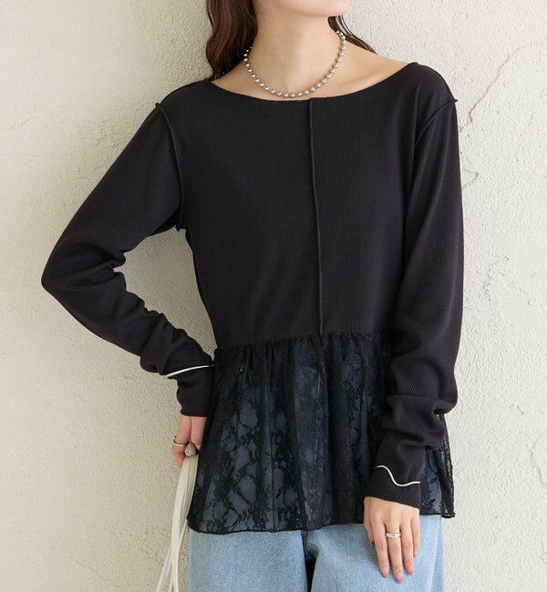  「レースペプラムリブロンT」|Tシャツ・カットソー|