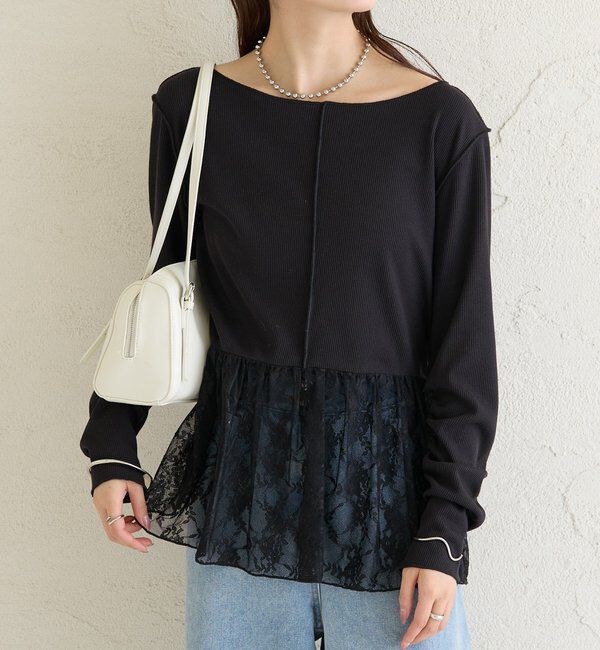  「レースペプラムリブロンT」|Tシャツ・カットソー|