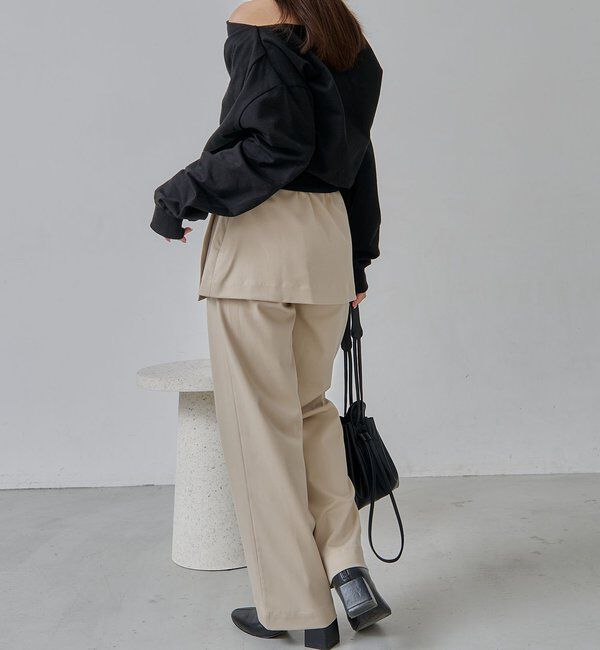  「【低身長サイズあり】ミニレイヤードパンツ」|チノ|