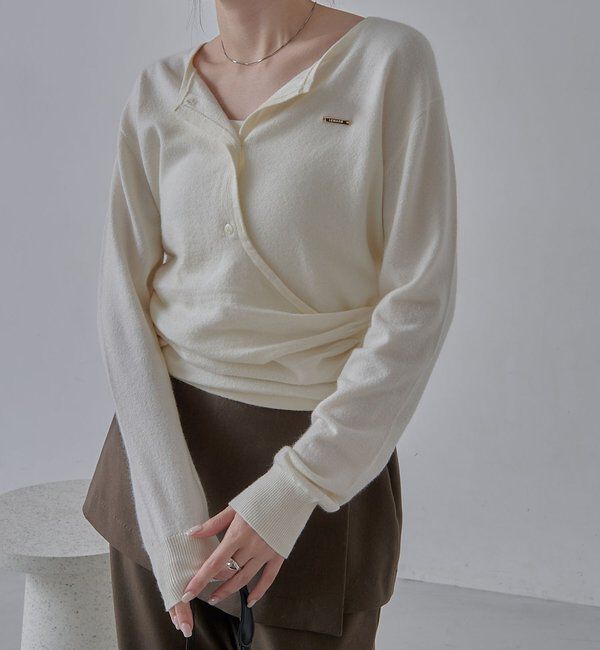  「カーディガン風アシメニット」|ニット・セーター|