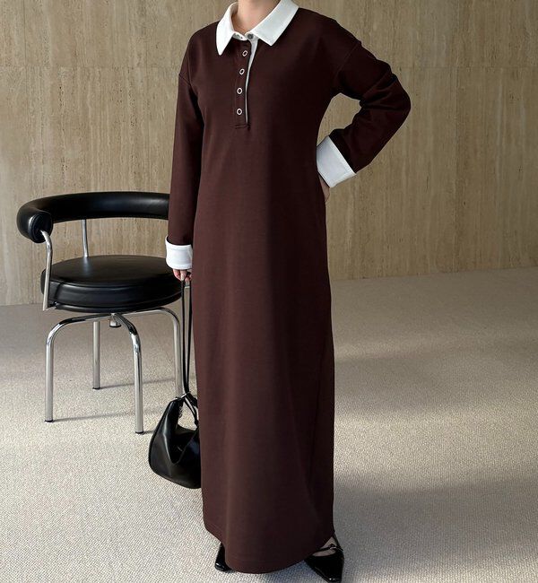  「【低身長サイズあり】〈C.L〉バイカラーポロカットワンピース」|ワンピース|