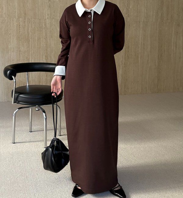  「【低身長サイズあり】〈C.L〉バイカラーポロカットワンピース」|ワンピース|