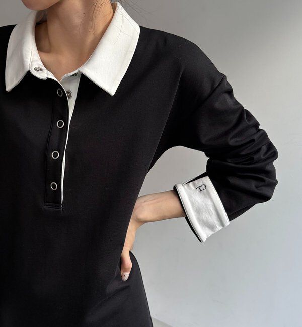  「【低身長サイズあり】〈C.L〉バイカラーポロカットワンピース」|ワンピース|