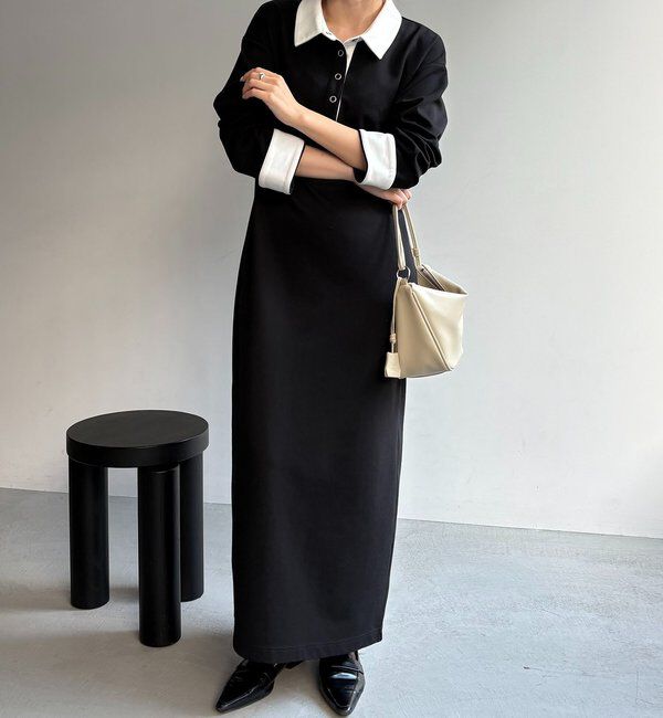  「【低身長サイズあり】〈C.L〉バイカラーポロカットワンピース」|ワンピース|