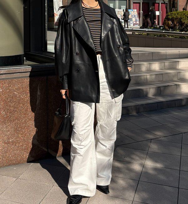  「【サイズ展開あり】レザーミドルコート」|その他|