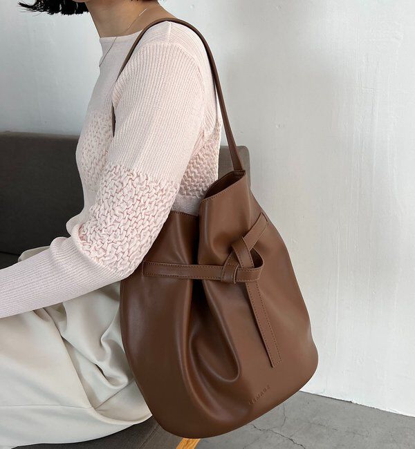  「ベルテッドバケットトートバッグ」|トートバッグ|キャメル