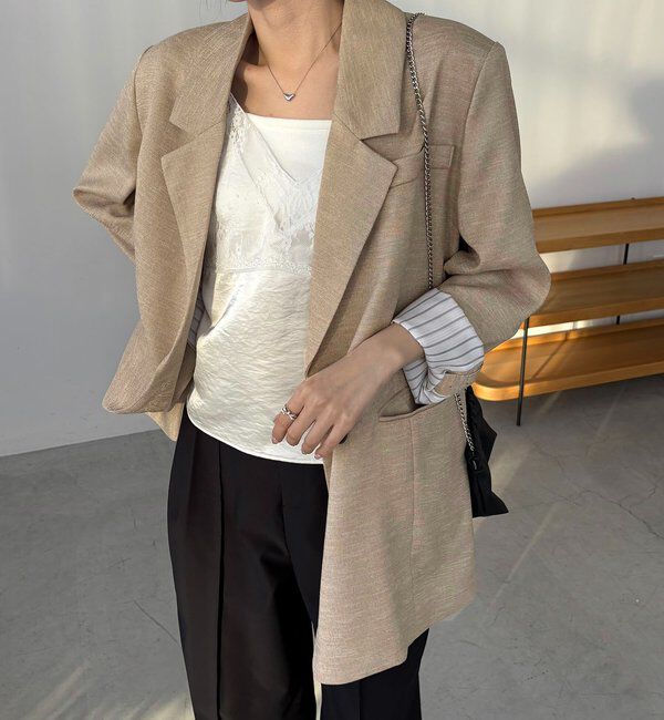  「【サイズ展開あり】〈C.L〉リネンタッチテーラードジャケット」|テーラードジャケット|