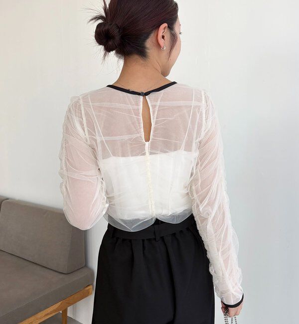  「チュールギャザーブラウス」|シャツ・ブラウス|