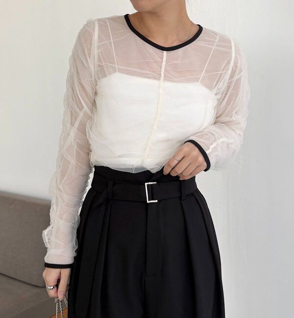  「チュールギャザーブラウス」|シャツ・ブラウス|