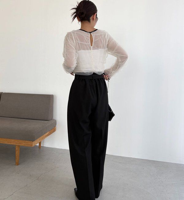 「チュールギャザーブラウス」|シャツ・ブラウス|