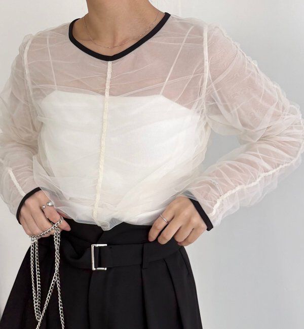  「チュールギャザーブラウス」|シャツ・ブラウス|